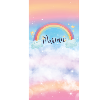 Fantástico arco-íris com lindas nuvens crianças estors - TenStickers