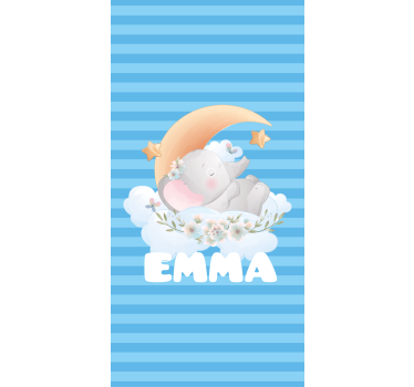 Animais fofos elefante com nome babys estor - TenStickers