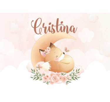 Raposa fofa para menina com nome babys estor - TenStickers