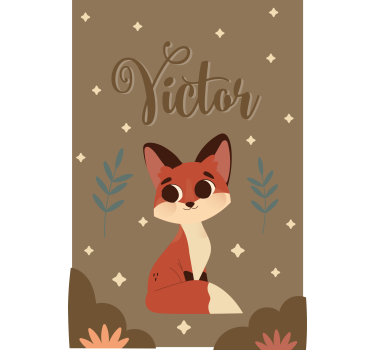 Estore de rolo infantil design personalizado de raposa - TenStickers