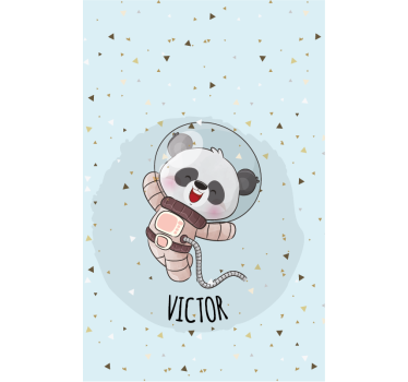 Estore de rolo infantil panda astronauta com nome - TenStickers