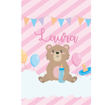 Estore de rolo personalizável celebração do urso teddy - TenStickers