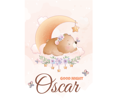 Urso fofo para menino com nome babys estor - TenStickers