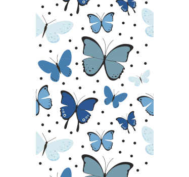 Estore de rolo borboleta azul esvoaçante e pontos - TenStickers