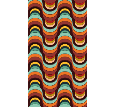 Estore de rolo vintage padrão de onda retrô - TenStickers