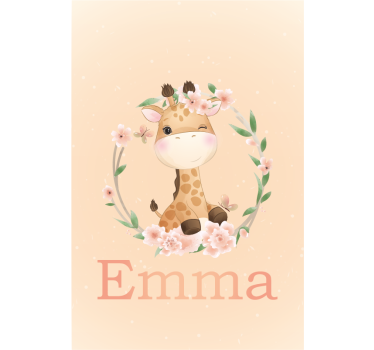 Girafa fofa para menina com nome babys estor - TenStickers