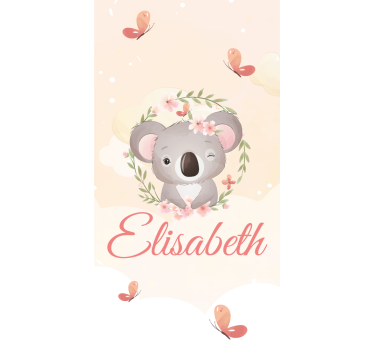 Estore de rolo infantil koala bebê com nome - TenStickers