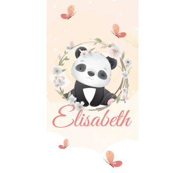 Estore de rolo infantil bebê panda com nome - TenStickers