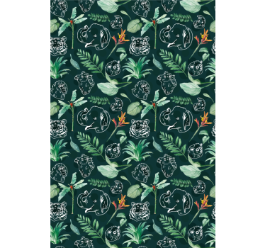 Estores de rolo de animais desenho animal floral - TenStickers