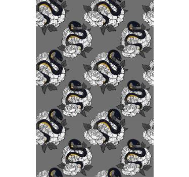 Estore de rolo animais variados padrão de cobra e flor - TenStickers