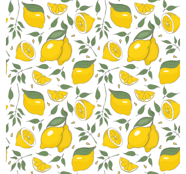 Cortina de janela de cozinha com padrão tropical de limão e flor  - TenStickers