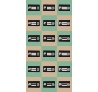 Estore de rolo vintage padrão de fita retrô - TenStickers