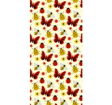 Estore de rolo borboleta abelhas coloridas - TenStickers