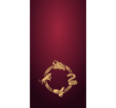 Estores de rolo de animais criaturas douradas ornamentadas - TenStickers