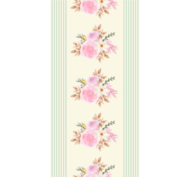 Estore de rolo flores e plantas padrão listrado francês - TenStickers