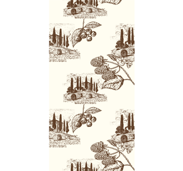 Estore de rolo vintage padrão elegante de videira - TenStickers