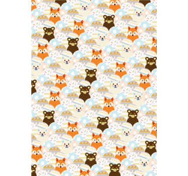 Estores de rolo de animais rostos de bebês da floresta - TenStickers