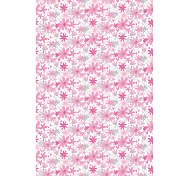 Estore de rolo para cozinha padrão de flores rosa - TenStickers
