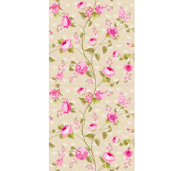 Cortina de rolo de flores com estampa de flores vintage - TenStickers