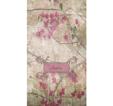 Estore de rolo florais elegância floral com nome - TenStickers