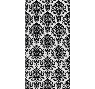 Estores de rolo clássicos padrão floral preto e branco - TenStickers