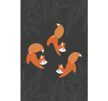 Estores de rolo de animais padrão de raposa encantador - TenStickers