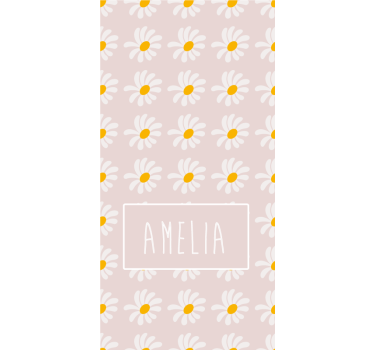 Estore de rolo infantil margarida floral com nome - TenStickers