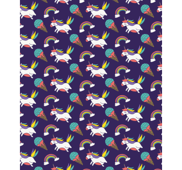 Estore de rolo infantil padrão unicórnio - TenStickers