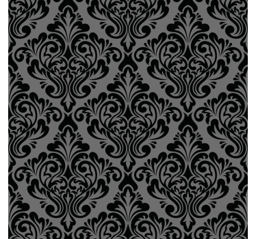 Estore de rolo para sala damasco preto vintage - TenStickers