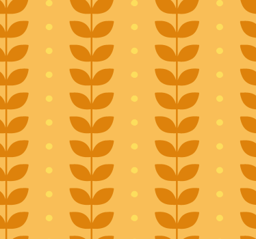 Estore de rolo laranja padrão de folhas - TenStickers