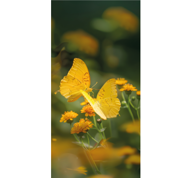 Estore de rolo borboleta asas amarelas realistas - TenStickers