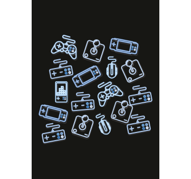 Estore de rolo de frikis controles azuis - TenStickers