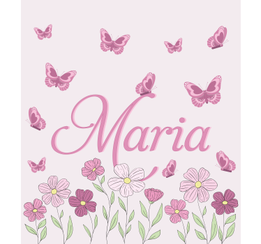 Estore de rolo personalizável flores e borboletas - TenStickers