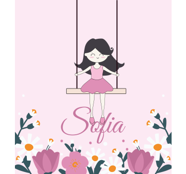 Estore de rolo personalizável garota em um balanço - TenStickers