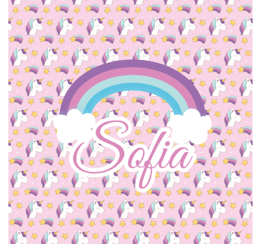 Estore de rolo personalizável padrão de unicórnio - TenStickers