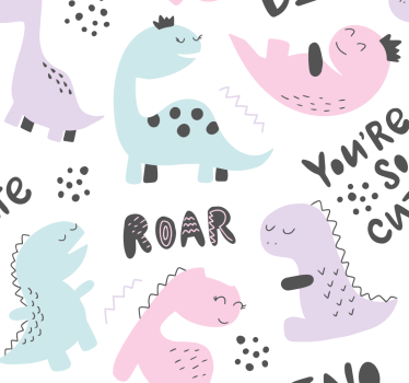Estore de rolo de dinossauros princesa dino - TenStickers