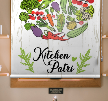 Cozinha com vegetais personalizados estores - TenStickers