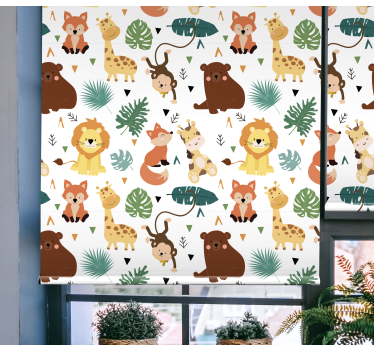 Animais selvagens fofos com folhas estors - TenStickers
