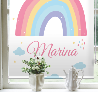 Arco-íris fofo e nuvem em crianças estors - TenStickers