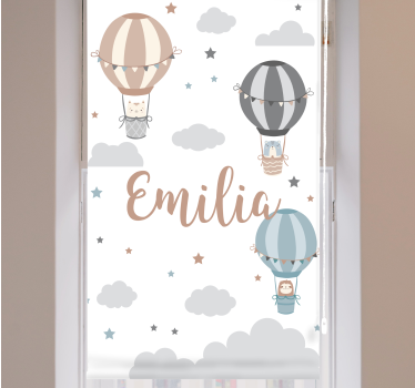 Balões de cor pastel e nuvens arte estor - TenStickers