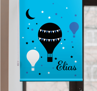 Balões pretos e azuis com estrelas e arte estor à lua - TenStickers