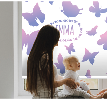 Borboletas roxas com arte estor de nome - TenStickers