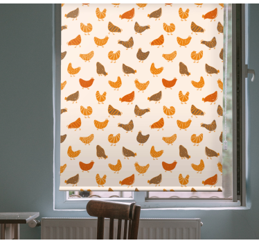 Estores animal com padrão de pássaro laranja e marrom - TenStickers