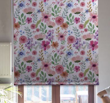 Cortina de cozinha com flores multicoloridas - TenStickers