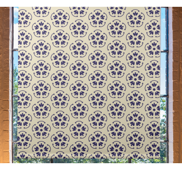 Cortina de janela de cozinha com padrão geométrico de flor - TenStickers