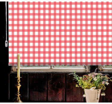 Cortina de janela de cozinha de decoração xadrez vermelha - TenStickers
