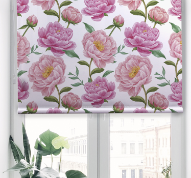 Cortina de rolo clássica flor rosa - TenStickers