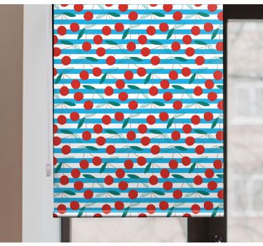 Cortina de rolo com riscas azuis cereja para frutas e vegetais - TenStickers