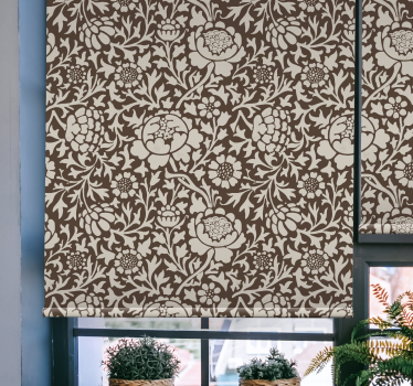 Cortina de rolo de flores com estampa floral vintage - TenStickers