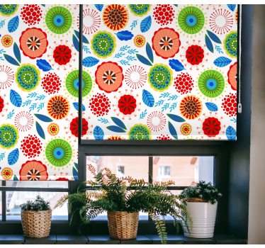 Cortina de rolo flor polido multicor - TenStickers